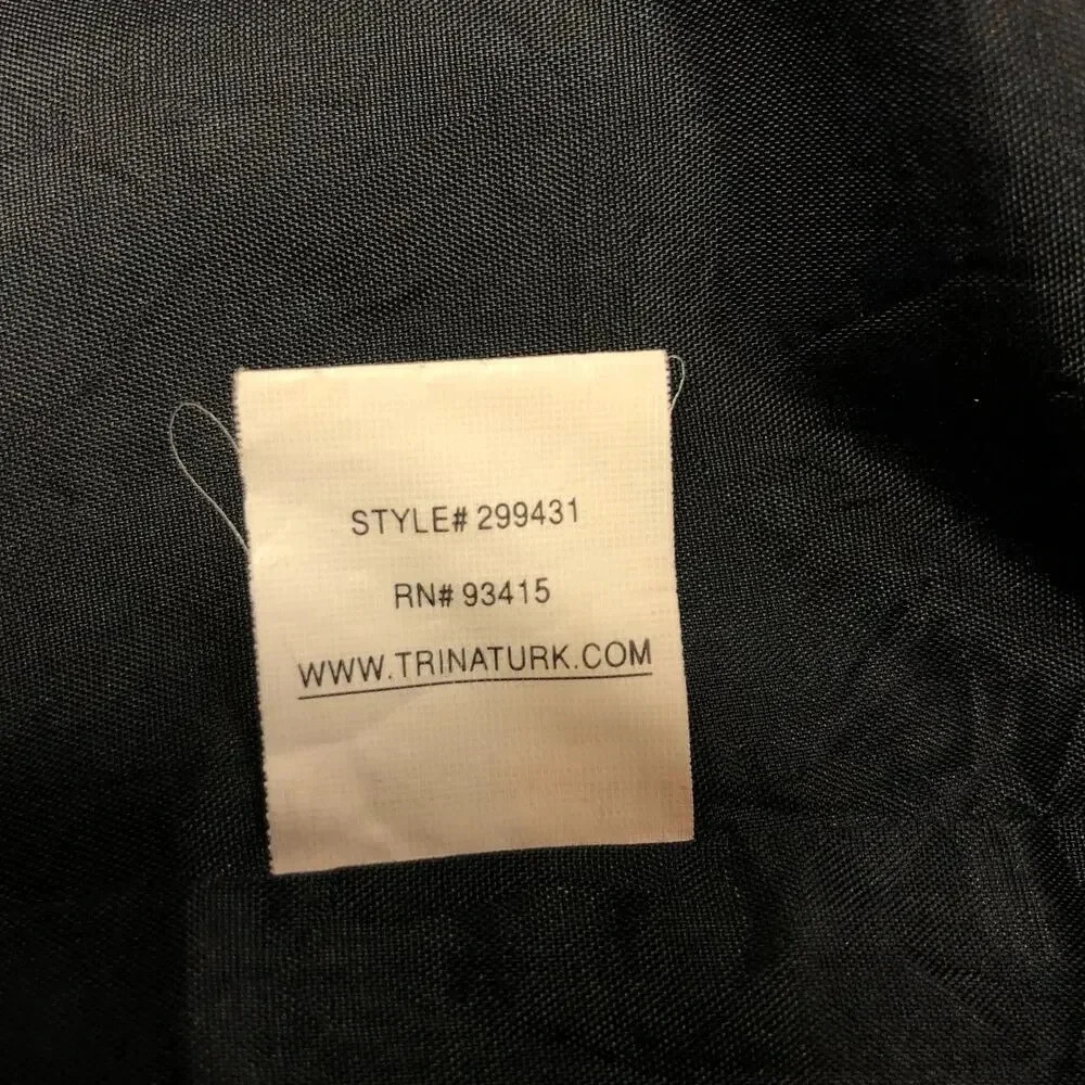 Trina Turk Charcoal Grey Belted Lace Hem Millionaire Ponte Knit Dress Size 4 - Picture 7 of 9